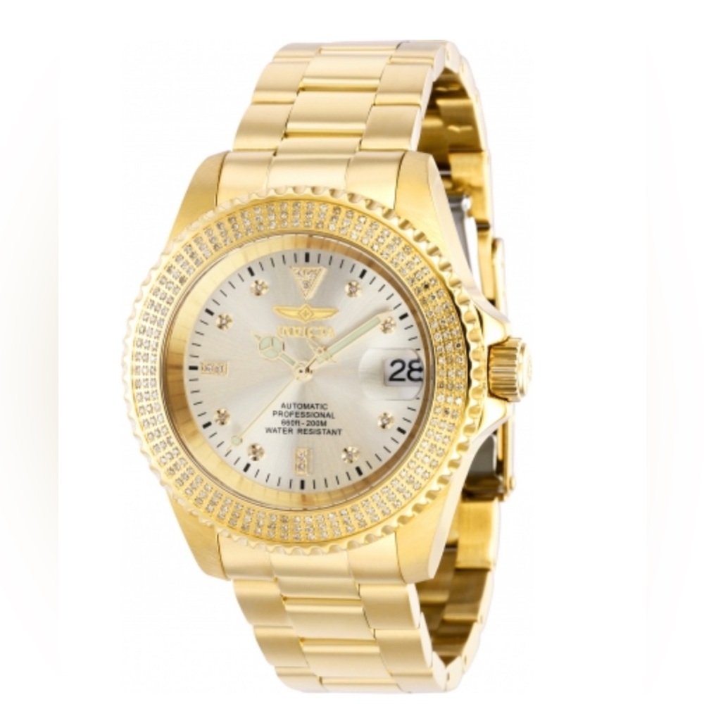 Invicta Men's Pro Diver 1.02 Carat Diamond Watch - 40mm, Gold (38259) - Picture 6 of 8